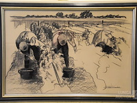 Grote houtskooltekening - afbeelding 1 van  3