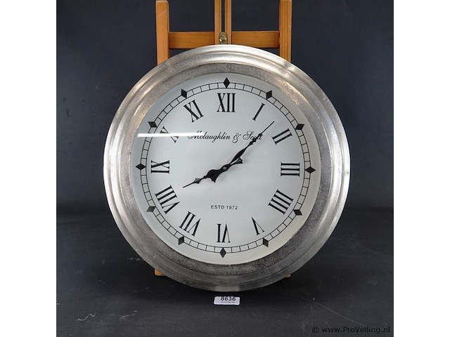 Grote ijzeren shabby-chic stijl wandklok - afbeelding 2 van  5