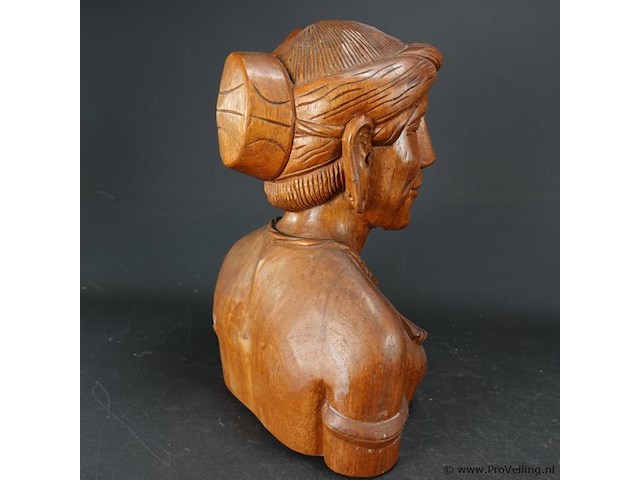 Grote in hout gesneden buste - afbeelding 4 van  5