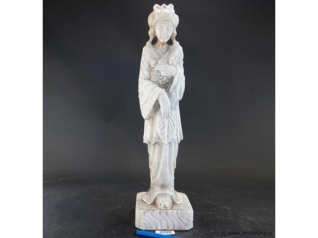 Grote in kwarts gesneden guanyin - afbeelding 1 van  5