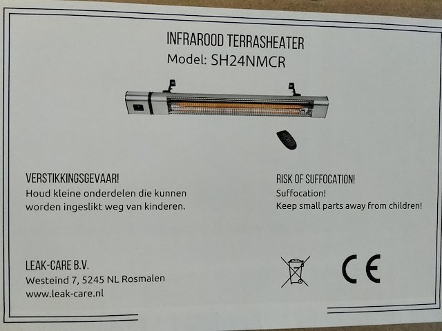 Grote infrarood heater 2400 watt + asb. - afbeelding 3 van  4