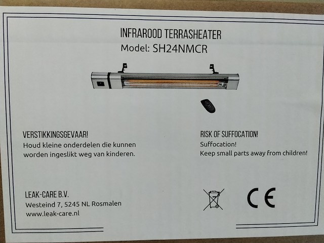 Grote infrarood heater 2400 watt + asb. - afbeelding 1 van  2