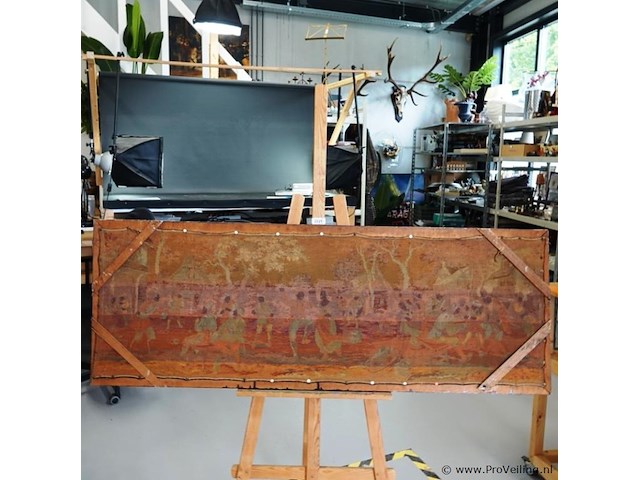 Grote ingelijste antieke gobelin - afbeelding 5 van  5