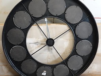 Grote kare design metalen wandklok colore - afbeelding 5 van  6