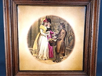 Grote keramische wandtegel in houten lijst - afbeelding 2 van  5