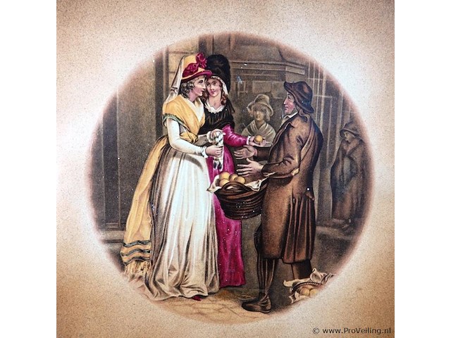 Grote keramische wandtegel in houten lijst - afbeelding 3 van  5