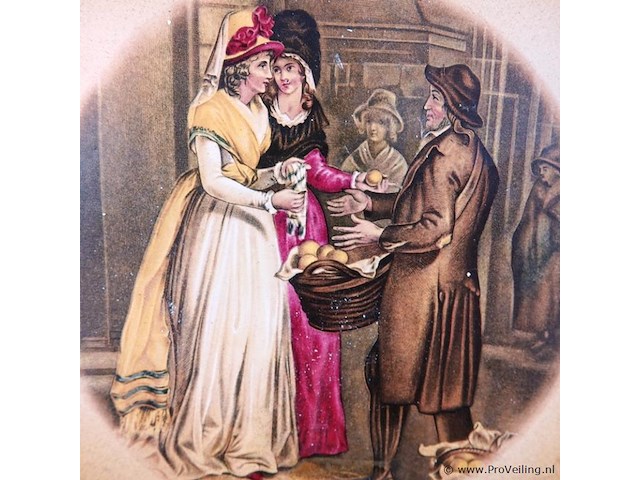 Grote keramische wandtegel in houten lijst - afbeelding 4 van  5