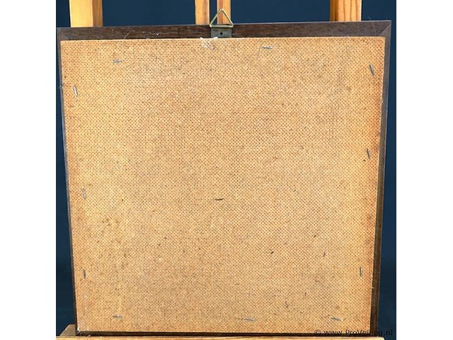 Grote keramische wandtegel in houten lijst - afbeelding 5 van  5