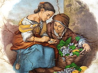 Grote keramische wandtegel in houten lijst - afbeelding 3 van  5