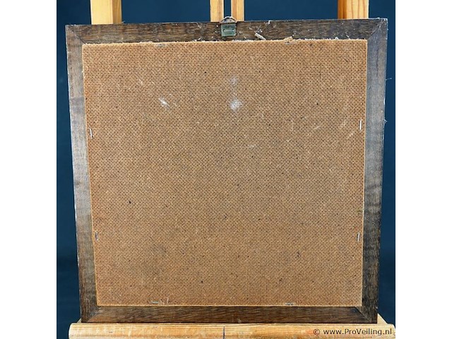 Grote keramische wandtegel in houten lijst - afbeelding 5 van  5