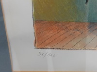 Grote kleurenlithografie getiteld "blumen in vase" 32/100 gesigneerd ernst fuchs (1930–2015). - afbeelding 4 van  5