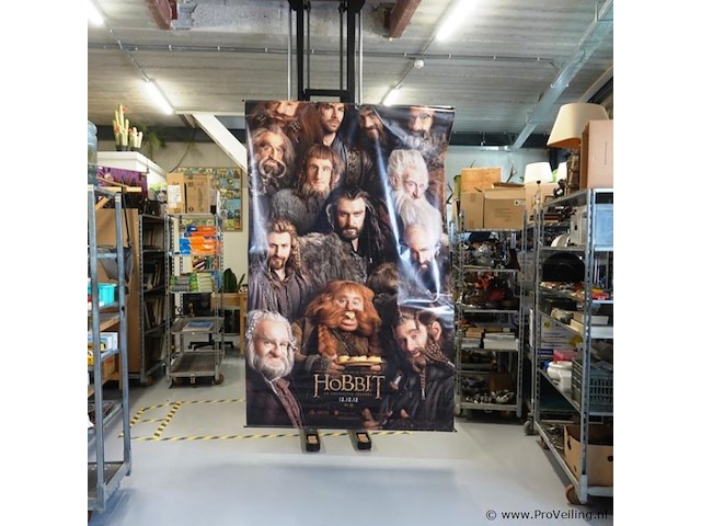 Grote originele promotieposter op canvas voor de film the hobbit: an unexpected journey datum 12-12-12 - afbeelding 2 van  6