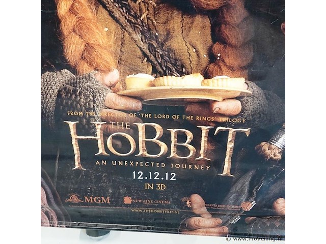 Grote originele promotieposter op canvas voor de film the hobbit: an unexpected journey datum 12-12-12 - afbeelding 6 van  6