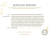 Grote ovaal ring tanzaniet topaas smaragd natuurlijke diamanten - afbeelding 3 van  5