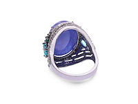 Grote ovaal ring tanzaniet topaas smaragd natuurlijke diamanten - afbeelding 5 van  5