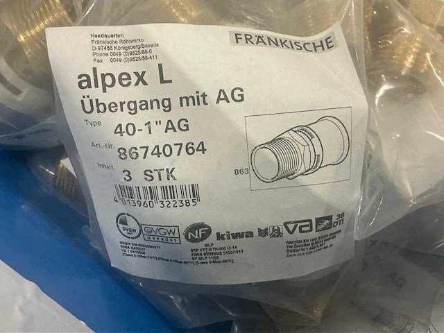 Grote partij alpex messing perskoppelingen - afbeelding 6 van  17