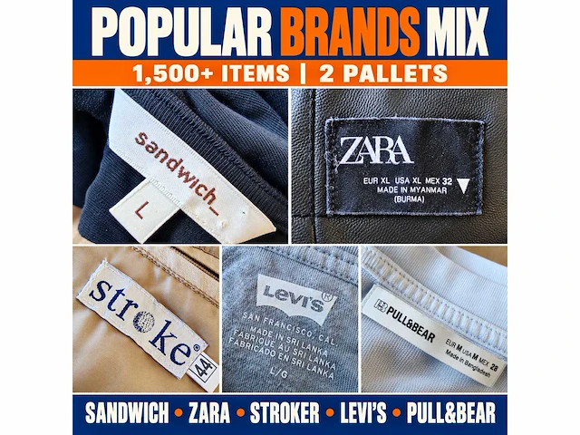 Grote partij merkkleding – 1.500+ stuks / 2 pallets – burberry, boss, nike, adidas, levi’s & meer - afbeelding 7 van  10
