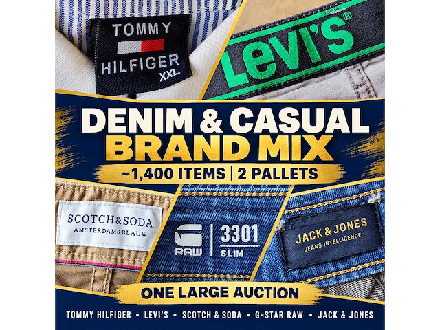 Grote partij merkkleding – ca. 1.400 stuks op 2 pallets – ralph lauren, tommy hilfiger, calvin klein, g-star & meer - afbeelding 9 van  13