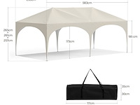 Grote partytent 3x6 meter met zijwanden woltu, antraciet/zwart - afbeelding 2 van  4
