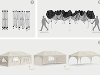 Grote partytent 3x6 meter met zijwanden woltu, antraciet/zwart - afbeelding 3 van  4