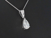 Grote peer shape diamant in een witgouden hanger van 2.01 carat, excl. ketting - afbeelding 5 van  9