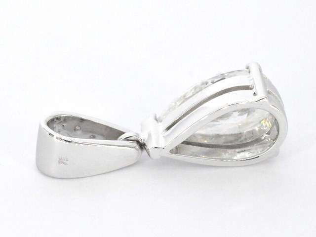 Grote peer shape diamant in een witgouden hanger van 2.01 carat, excl. ketting - afbeelding 8 van  9