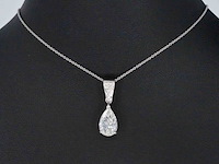 Grote peer shape diamant in een witgouden hanger van 2.01 carat, excl. ketting - afbeelding 9 van  9