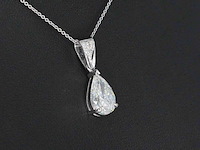 Grote peer shape diamant in een witgouden hanger van 2.01 carat, excl. ketting - afbeelding 7 van  11