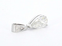 Grote peer shape diamant in een witgouden hanger van 2.01 carat, excl. ketting - afbeelding 9 van  11