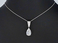Grote peer shape diamant in een witgouden hanger van 2.01 carat, excl. ketting - afbeelding 11 van  11