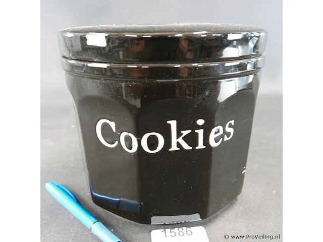 Grote porseleinen cookies/candypot - afbeelding 1 van  5