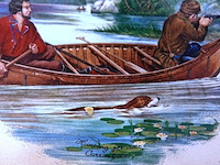 Grote porseleinen tegel in houten lijst - afbeelding 3 van  5