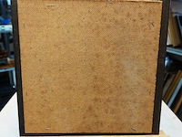 Grote porseleinen tegel in houten lijst - afbeelding 5 van  5