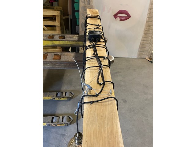 Grote robuust eiken hanglamp - afbeelding 5 van  8
