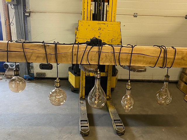 Grote robuust eiken hanglamp - afbeelding 6 van  8