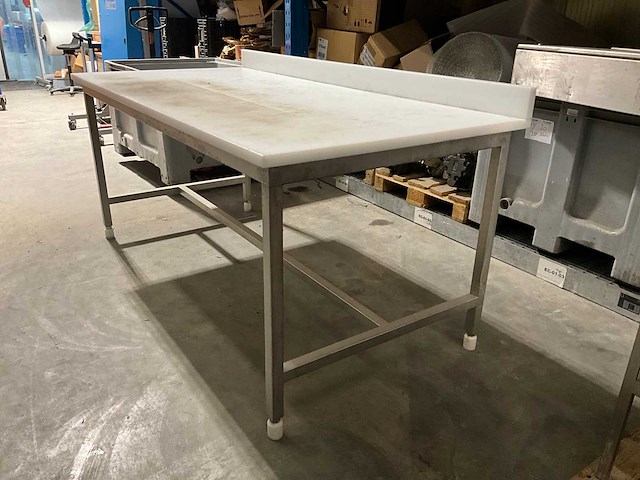 Grote roestvrijstalen snijtafel - afbeelding 3 van  5