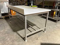 Grote roestvrijstalen snijtafel - afbeelding 4 van  5