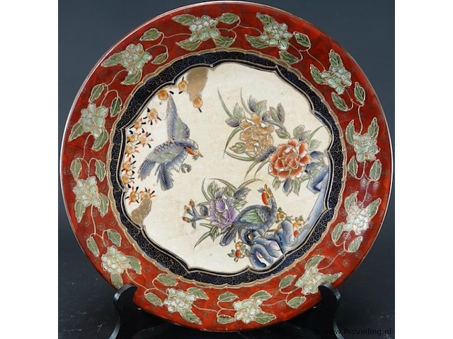 Grote traditioneel satsuma- of imari-stijl bord - afbeelding 2 van  5