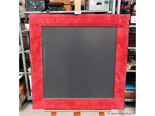 Grote vierkante spiegel in met stof beklede houten lijst - afbeelding 5 van  5