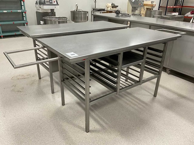 Grouw bakkerij techniek rvs werktafel (2x) - afbeelding 1 van  8