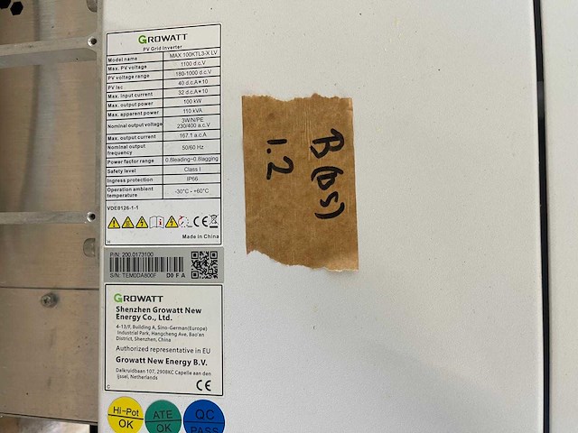 Growatt - max 100ktl3-x lv - gebruikte omvormer (100 kw) - afbeelding 5 van  5
