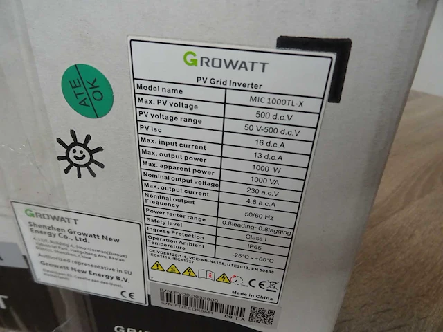 Growatt - mic 1000tl-x - omvormer - afbeelding 2 van  2
