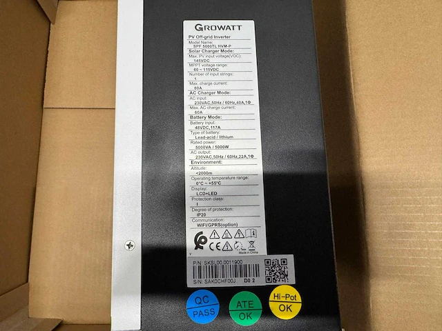 Growatt - spf 5000tl hvm-p - omvormer (5kw) - afbeelding 5 van  8