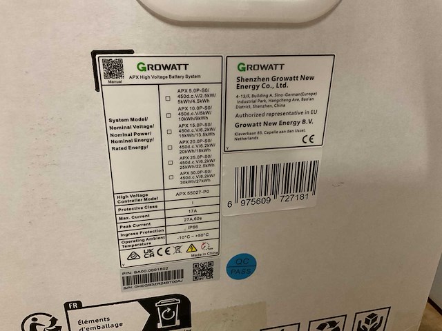 Growatt apx 55027-p0 eu batterij management systeem - afbeelding 2 van  3