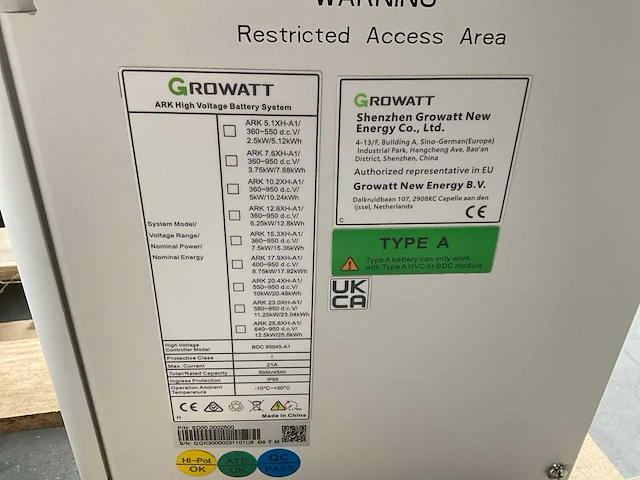 Growatt ark 2.5h-a1 thuis battery systeem - afbeelding 3 van  4