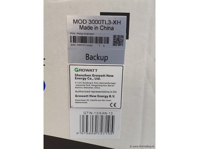 Growatt, hybrid inverter mod 3000tl3-xh - afbeelding 2 van  3