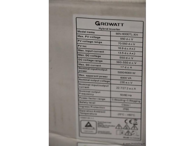 Growatt hybride omvormer min 6000tl-xh - afbeelding 3 van  4