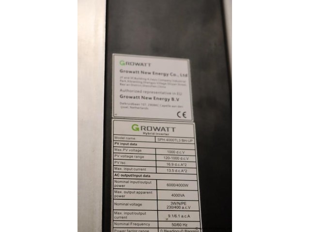Growatt hybride omvormer sph 4000tl3 bh-up - afbeelding 3 van  4