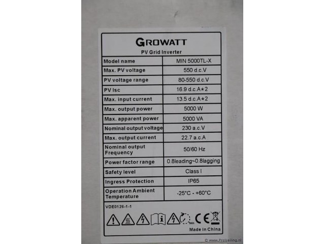 Growatt min netgekoppelde pv-omvormer 5000tl-x - afbeelding 3 van  3