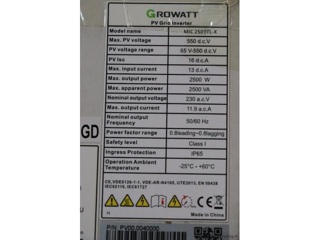 Growatt netgekoppelde pv-omvormer mic 2500tl-x - afbeelding 3 van  3